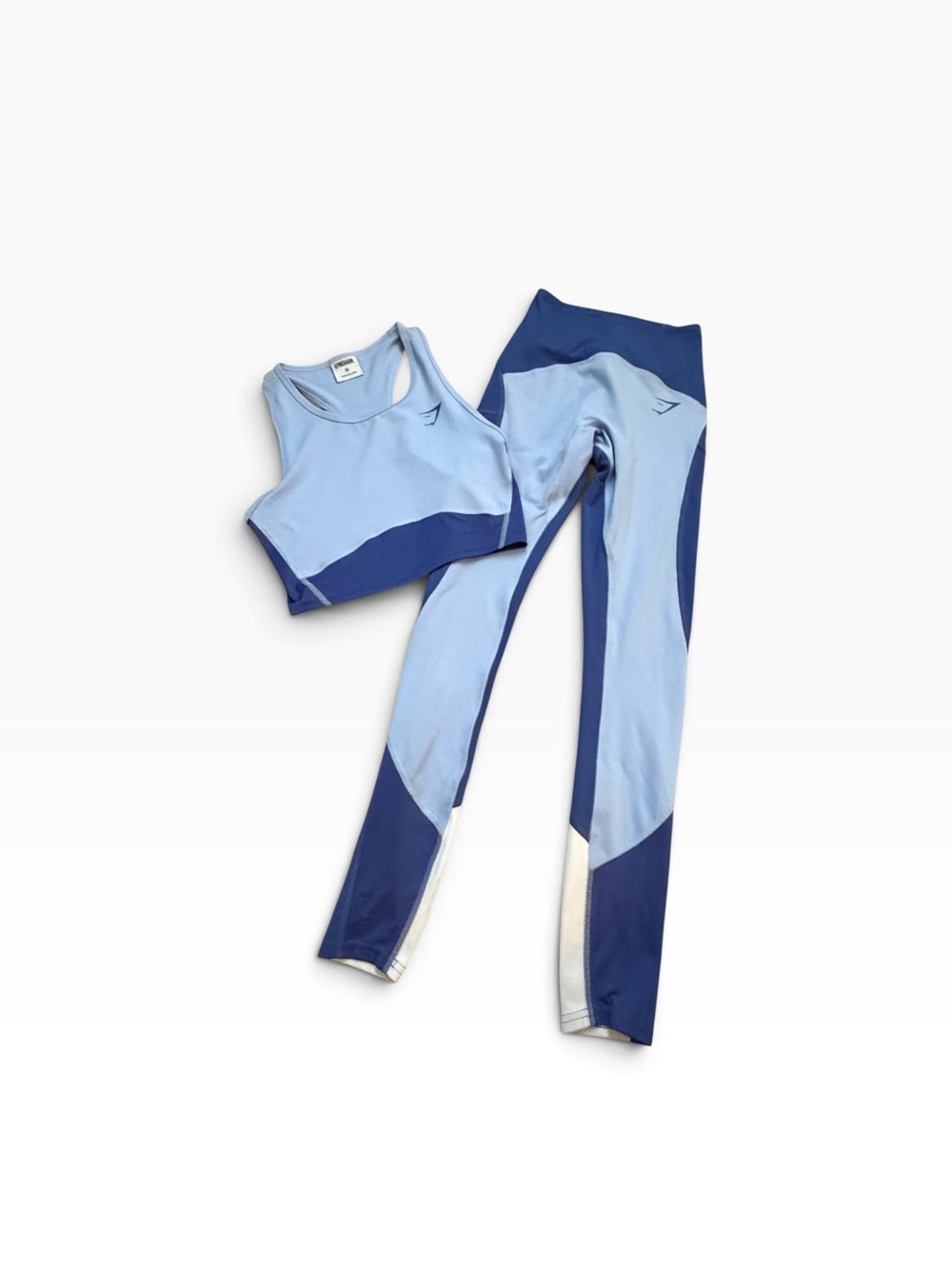 Gymshark Pulse Crop Tank Leggings Set Blue XS